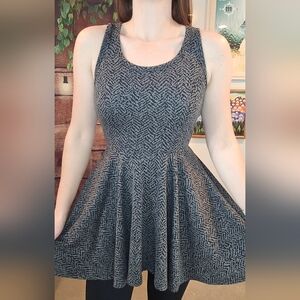 Express Black and Gray Textured Midi Dress